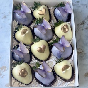 Butterfly chocolate berries