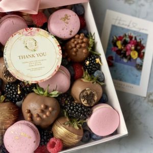 Chocolate Berries and Macarons